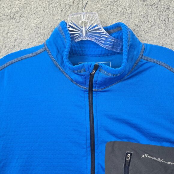 Eddie Bauer Men's Blue FreeHeat Quarter Zip Pullover Hiking Size L - Picture 2 of 12